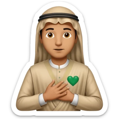 Saudi man put his hand on his chest  sticker