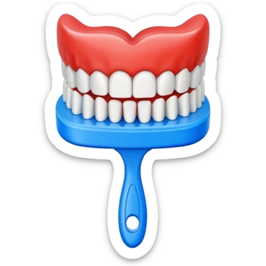 Denture brush sticker