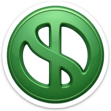 Cashapp emoji, a green dollar symbol with white background, no faces sticker