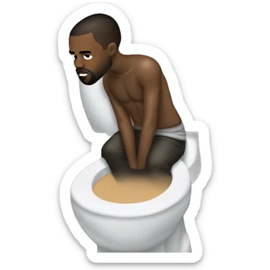 skibiti toilet kanye west kissing frank ocean  sticker