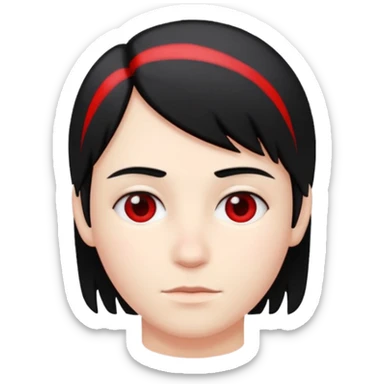 Fait une personne blanche avec des cheveux noir mais un coter rouge sticker