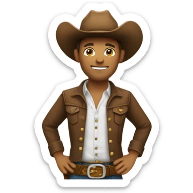 basic cowboy emoji with peaceful smile sticker