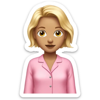 Blonde girl in pink pajamas sticker