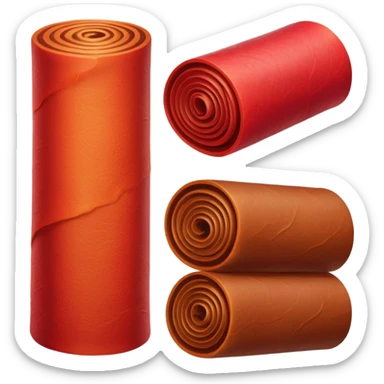 fruit leather rolled and unrolled, vibrant colors, simple and cute sticker