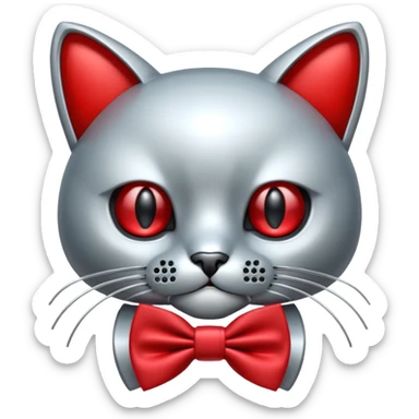 animatronic cat with bow tie like fnaf red  sticker