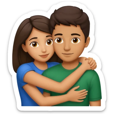 Italian girl and Mexican boy hugging sticker