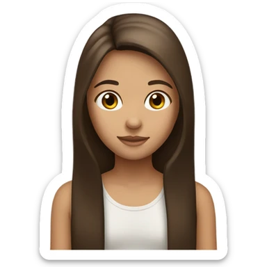 Young girl with long brown hair sticker