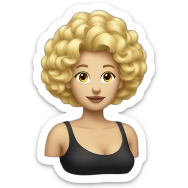 Blond big lady big hair sticker
