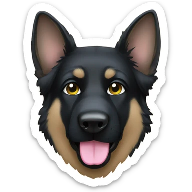 All black German shepherd with glitter frowning sticker