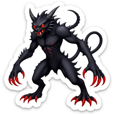  Dark black evil Fakémon-Wickerbeast-creature (full body) sticker