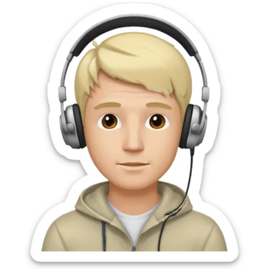blonde man wearing headphones sticker