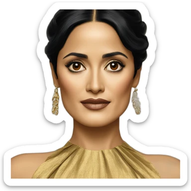 salma hayek gold dress sticker