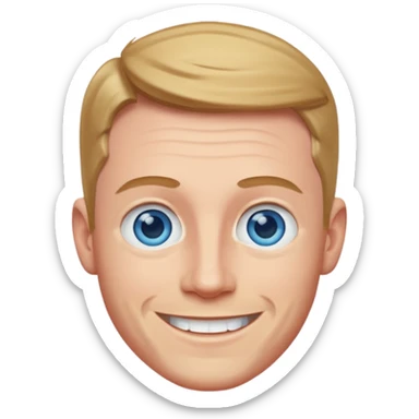 Dave Farrell with blue eyes sticker