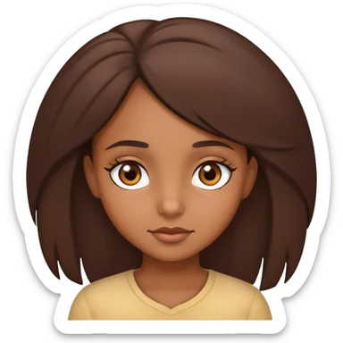 A brown girl with brown eyes sticker