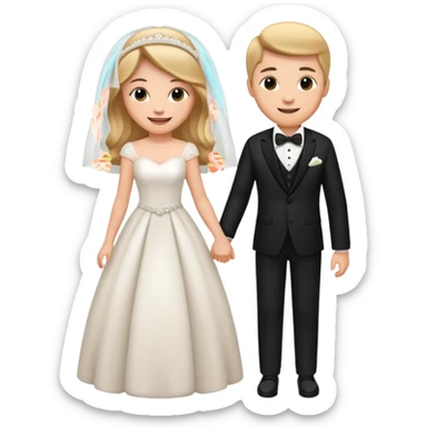 Wedding Modern Classic 2 face sticker