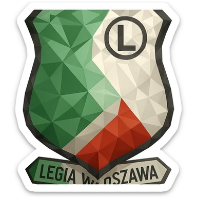 modern geometric style coat of arms of Legia Warszawa sticker