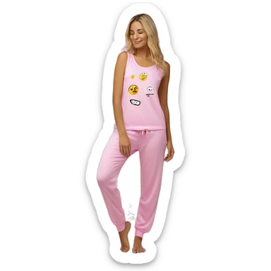 pijama cuerpo completo rosa mujer sticker