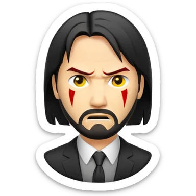 Angry John wick emoji 100x100 pixel sticker
