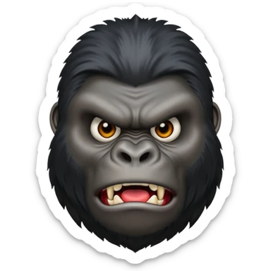 A black gorilla angry face with realstick sticker