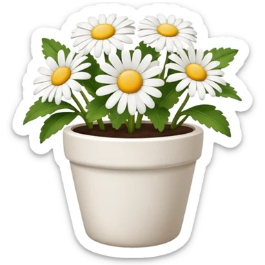 daisy flower pot sticker