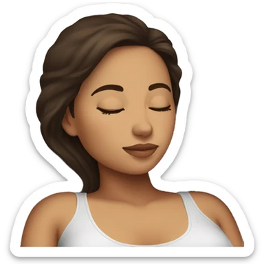 Brunette girl sleeping sticker