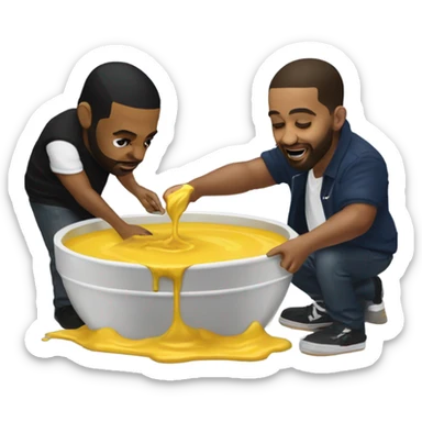 ￼Ken￼drik Lamar  pouring mustard on drake sticker