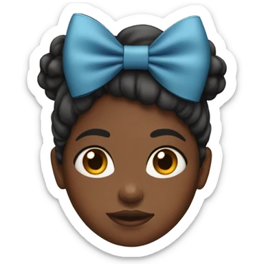 black girl with bow in her hair sticker