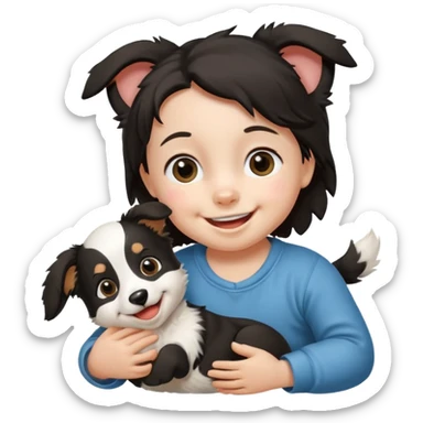 smile bordercollie baby sticker