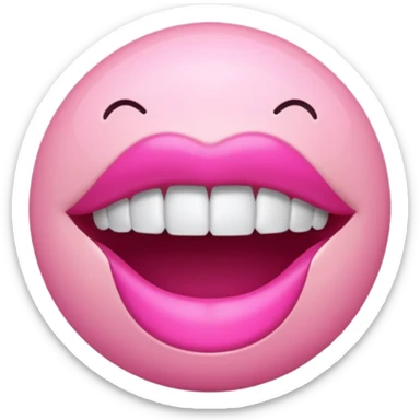 Batom rosa em 3D sticker