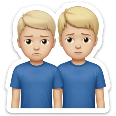 8 years old and 6 years old brothers feeling sad sticker