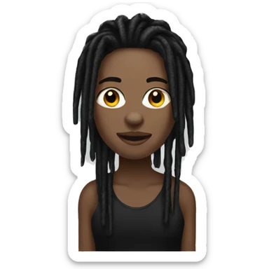 White female red black hair with black male dreads sticker