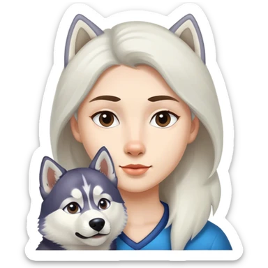 Same face at the photo and husky Siberian  sticker