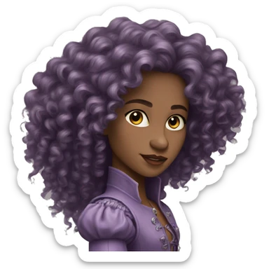 Three musketeers dark lilac women curly long hair sticker