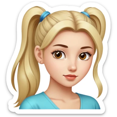 Beautiful girl with high ponytail sticker