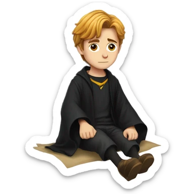 harry potter sitting on the floor and looking down sticker