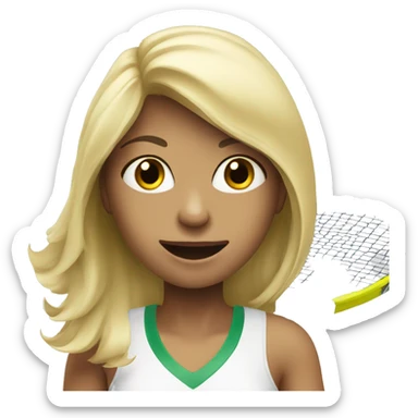 Blonde girl playing tennis sticker