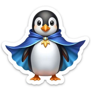 Pingouin avec cape magique  sticker