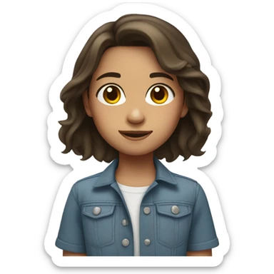 young brunette girl portrait sticker