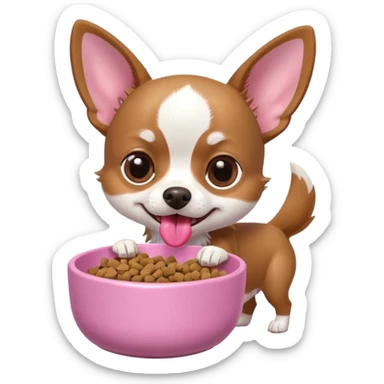 Chihuahua dog food room isometric sticker