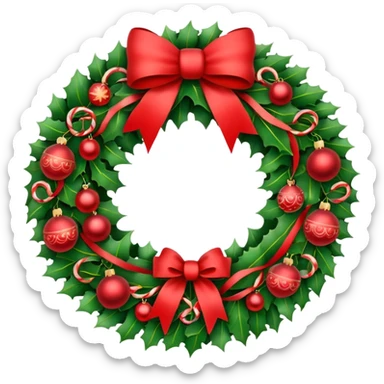 Christmas wreath sticker