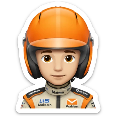 Lando Norris in mclaren race outfit sticker