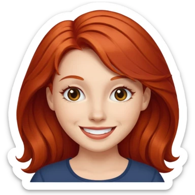 red hair lady and brunette girl smiling sticker