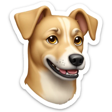 beige mongrel dog  sticker