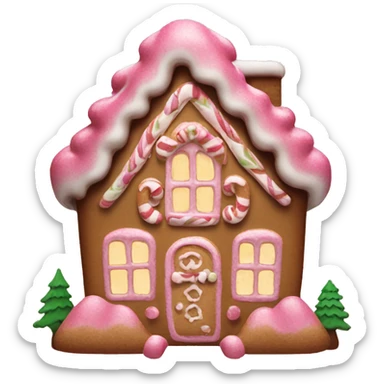 Pink ginger bread house Christmas  sticker