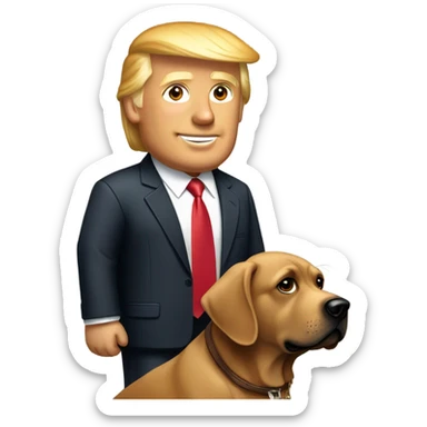 Donald trump with a brown lab dog sticker