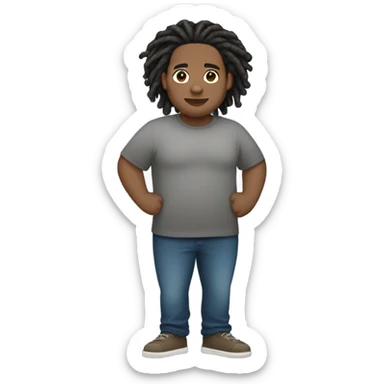 plus size light skin man with locs full body sticker