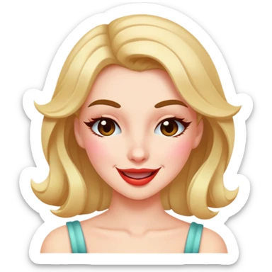 coquette girl winking and blushing sticker