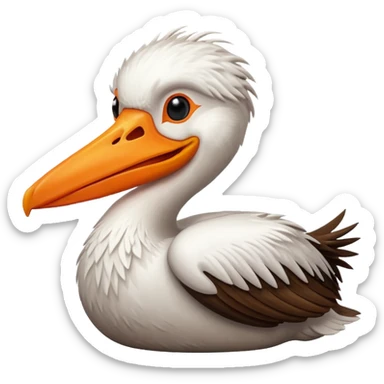 Create a really cute,  simple, cartoon pelican emoji that i can copy and paste into text sticker