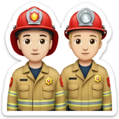 Fireman and Paramedic standing together sticker