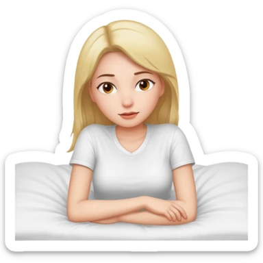 Hott girl lye on bed  sticker